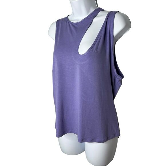 Lululemon Women’s 14 Purple Shoulder Cut Out Yoga Tank NWT - Picture 7 of 11